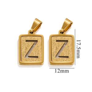 1 Paar Simple Series Simple Letter Titanstahl 18 Karat vergoldete Unisex-Anhänger h5 